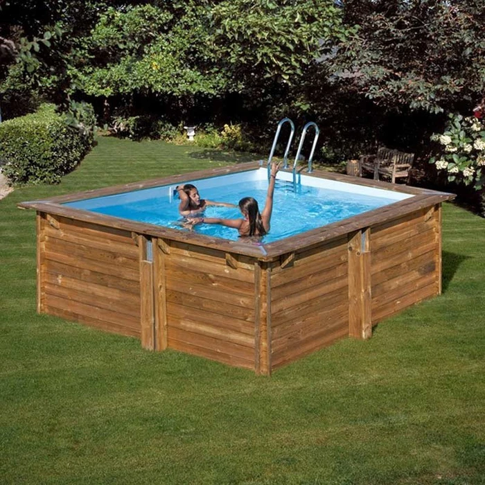 Gre Carra 3 Echtholz Frame Pool quadratisch 305x305x119cm