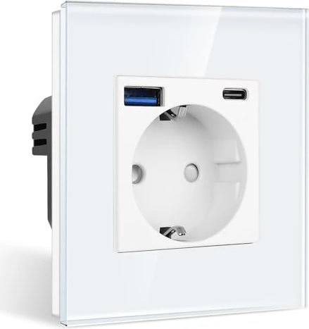 CNBINGO Einzelsteckdose mit 2× USB-Anschluss