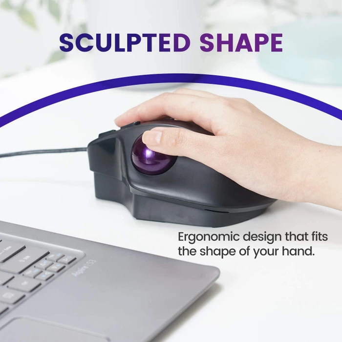 Perixx PERIMICE-520 Ergonomic Trackball Mouse, schwarz, USB-A