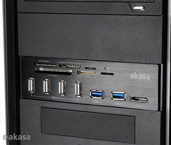 Akasa InterConnect Pro Multi-Slot-Cardreader, USB 3.0 19-Pin Stecksockel [Stecker]