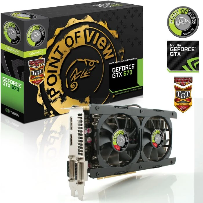 Point of View GeForce GTX 670 TGT Performance Boost Dual Fan, 2GB GDDR5, 2x DVI, HDMI, DP