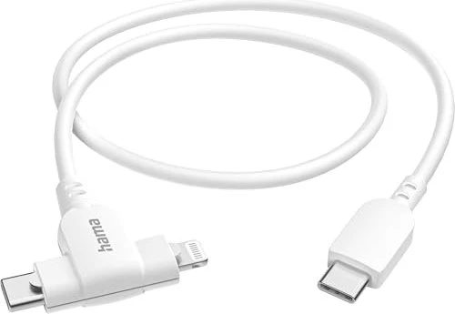 Hama Ladekabel 2-in-1 USB-C - USB-C oder Lightning MFI 1.5m weiß