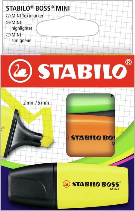 STABILO Boss Mini gelb/orange/grün, 3er-Set (07/3-11)
