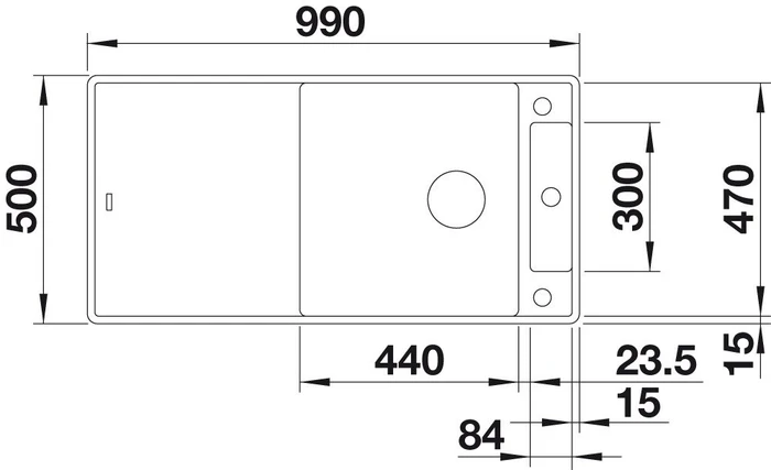Blanco Axia III XL 6 S-F InFino Becken reversibel mit Ablauffernbedienung anthrazit inkl. Glasschneidebrett