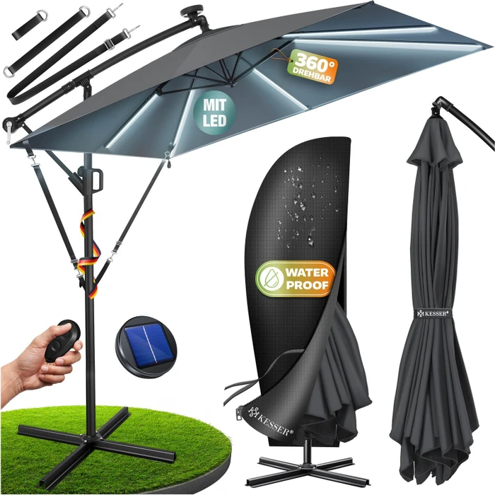 Kesser Holly Ampelschirm 350x250cm anthrazit