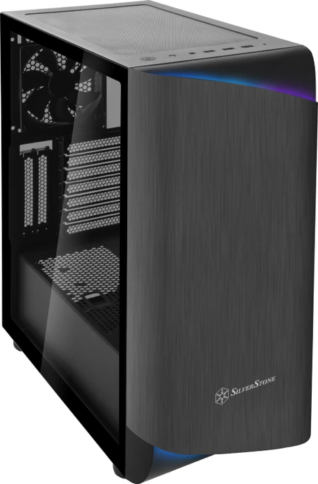 SilverStone Seta A1 Titanium, schwarz, Glasfenster