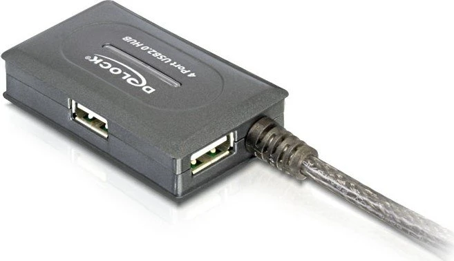 DeLOCK 10m Verlängerungskabel mit USB-Hub, 4x USB-A 2.0, USB-A 2.0 [Stecker]