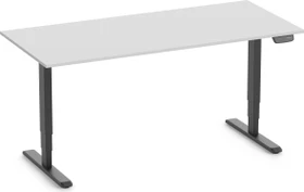 Ergolutions Primus elektrisch höhenverstellbarer Sitz-Steh-Schreibtisch 180x80cm lichtgrau/schwarz