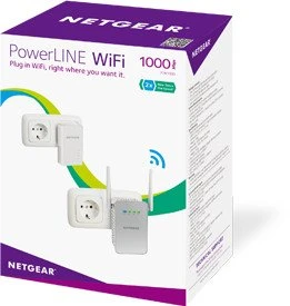 Netgear Powerline 1000+ WLAN Kit, Powerline/WLAN-Access Point und Powerline-Adapter Set, 2er-Bundle
