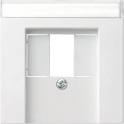 Gira System 55 Abdeckung für TAE und USB mit Beschriftungsfeld, reinweiß seidenmatt