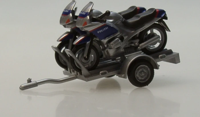 Herpa BMW Motorrad mit Anhänger Polizei Österreich