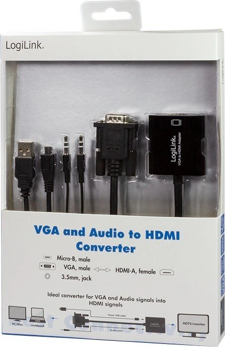 LogiLink VGA mit Audio zu HDMI Adapter