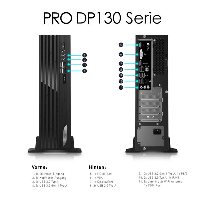 MSI PRO DP130 11RK-001DE, Core i7-11700F, 8GB RAM, 256GB SSD, GeForce GT 1030
