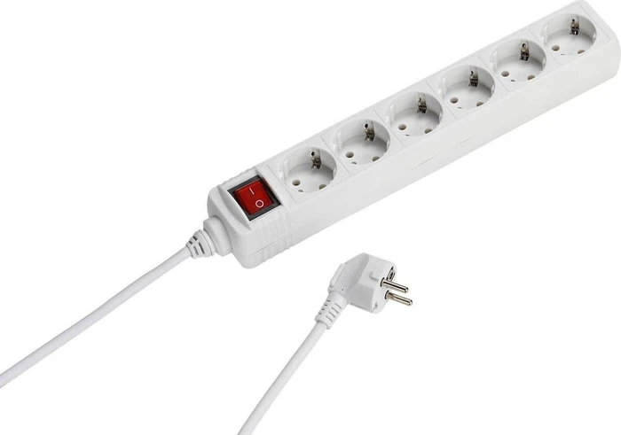Vivanco ES6 W15 mit Schalter, 6-fach, 1.4m, weiß
