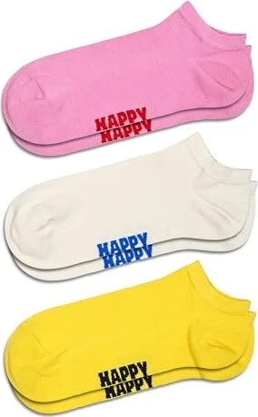 Happy Socks Solid Low Socken rosa, 3 Paare