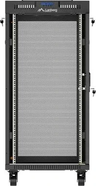 Lanberg 19" Rackschrank 24HE, LCD, freistehend, Flat Pack, V2, Gitternetztür, IP20, RAL 9004, 600mm tief