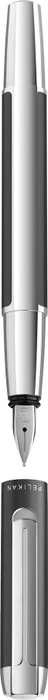 Pelikan Pura P40 dunkelgrau/silber, rechte Hand, breit