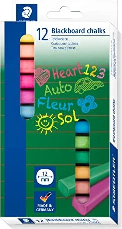 Staedtler 2360 Tafelkreide 12mm, 12 Farben
