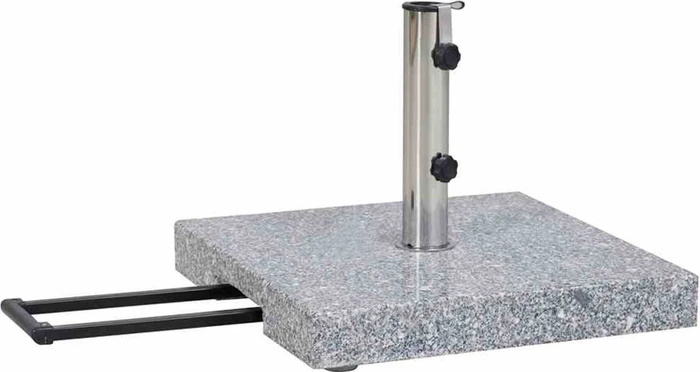 Siena Garden Sonnenschirmständer Granit eckig mit Trolleysystem 45kg 50x50cm grau