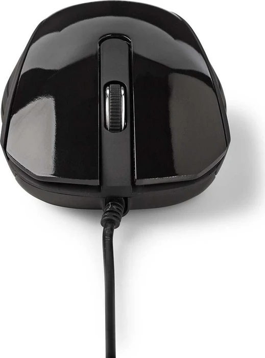 Nedis Optical Mouse mit gummierten Seiten, schwarz, USB
