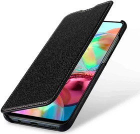 Stilgut Book Type Leather Case für Samsung Galaxy A71 schwarz