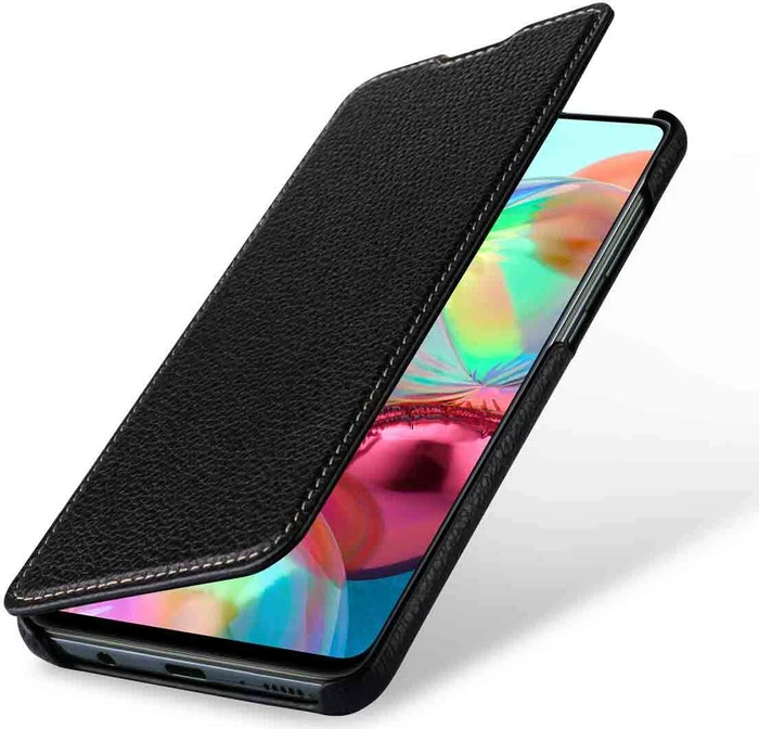 Stilgut Book Type Leather Case für Samsung Galaxy A71 schwarz