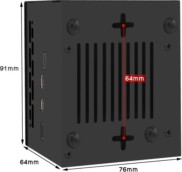 Geekworm Gehäuse für Raspberry Pi 5 X1205 Shield, schwarz