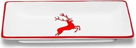 Gmundner Keramik Rubinroter Hirsch Snackschale 22x11cm