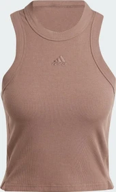 adidas Lounge Ribbed Crop Funktionsshirt ärmellos earth strata (Damen)