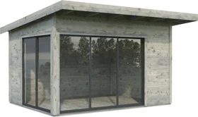 Palmako Andrea 11.2m² Slide Plus Gartenhaus grau tauchgrundiert