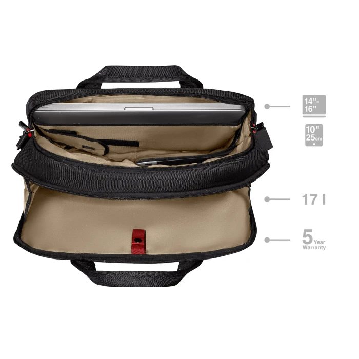 Wenger Cosmic Brief 14-16" Laptop-Aktentasche, schwarz