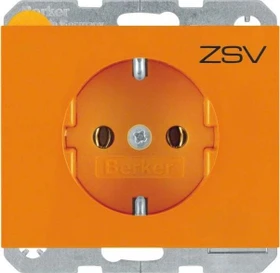 Berker K.5 Steckdose SCHUKO mit Aufdruck "ZSV", orange glänzend