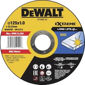 DeWalt DT43902 Extreme Long Life Inox Trennscheibe, 125x1x22.23mm, 1 Stück