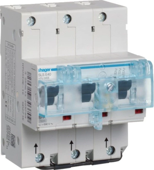 Hager SLS-Schalter 3 polig E-Charakteristik 40A für Hutschienenmontage US