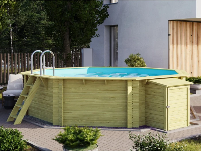 Karibu Modell 2A Frame Pool Set achteckig 470x470x124cm