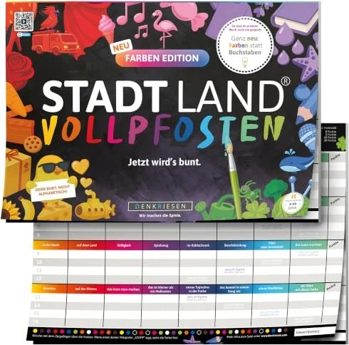 Stadt Land Vollpfosten - Farben Edition - Jetzt wird's bunt