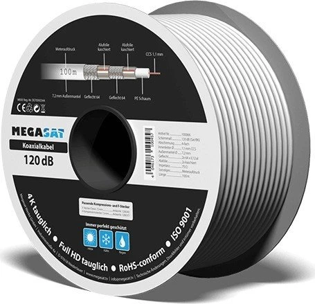 MegaSat Koaxialkabel 120 dB 100m Spule