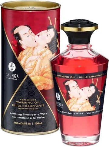 Shunga Aphrodisiac Warming Oil Massageöl Sparkling Strawberry Wine, 100ml