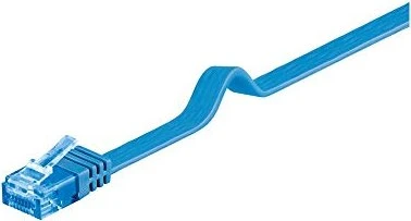 goobay Flach-Patchkabel, Cat6a, U/UTP, RJ-45/RJ-45, 15m, blau