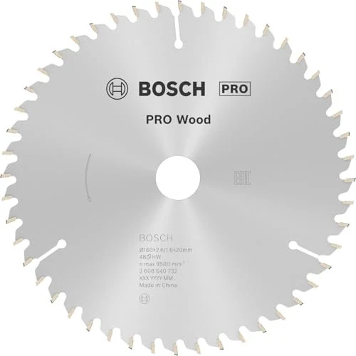 Bosch Professional Optiline Wood Kreissägeblatt 48Z, 160x2.6x20mm, 1 Stück
