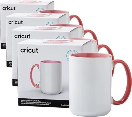 Cricut Mug Press Bedruckbare Tasse 425ml, weiß/rot