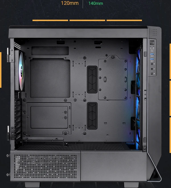 Thermaltake Ceres 500 TG ARGB, schwarz, Glasfenster