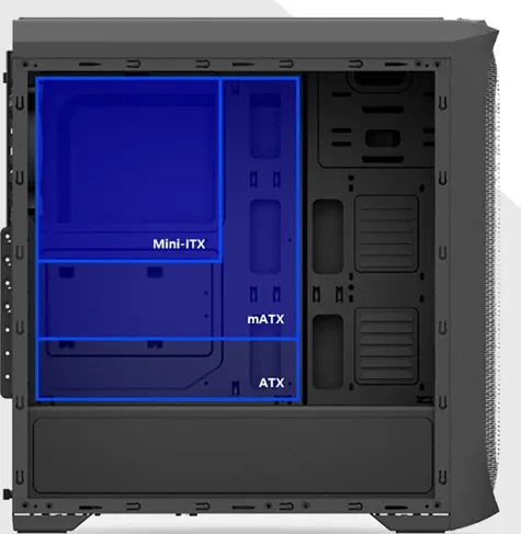 Zalman N5 TF, schwarz, Glasfenster