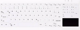 Contour Design Active Key desinfizierbare Tastatur mit Nummernfeld und Touchpad, vollversiegelt, weiß, USB, DE (AK-C7412F-GUS-W/GE)