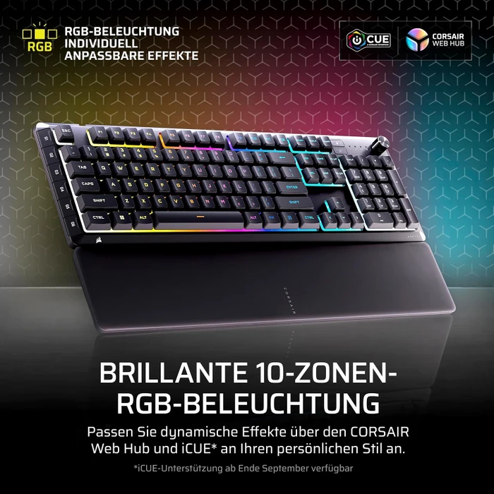 Corsair SKIFF 100 PLUS, schwarz, LEDs RGB, USB, DE