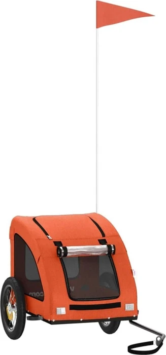 vidaXL Hunde 124x53cm Fahrradanhänger orange