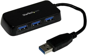 StarTech Mini-USB-Hub schwarz, 4x USB-A 3.0, USB-A 3.0 [Stecker] (ST4300MINU3B)