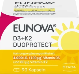 Stada Eunova DuoProtect D3 + K2 4000 I.E. Kapseln, 90 Stück