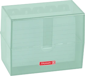 Brunnen Karteibox, A7, mint/transparent, inkl. 100 Karteikarten