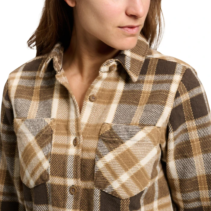 Black Diamond Project Heavy Flannel Hemd langarm bark brown/off white plaid (Damen)